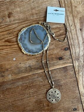 Lucky Brand Brass-Tone Filigree Medallion Necklace - NWT